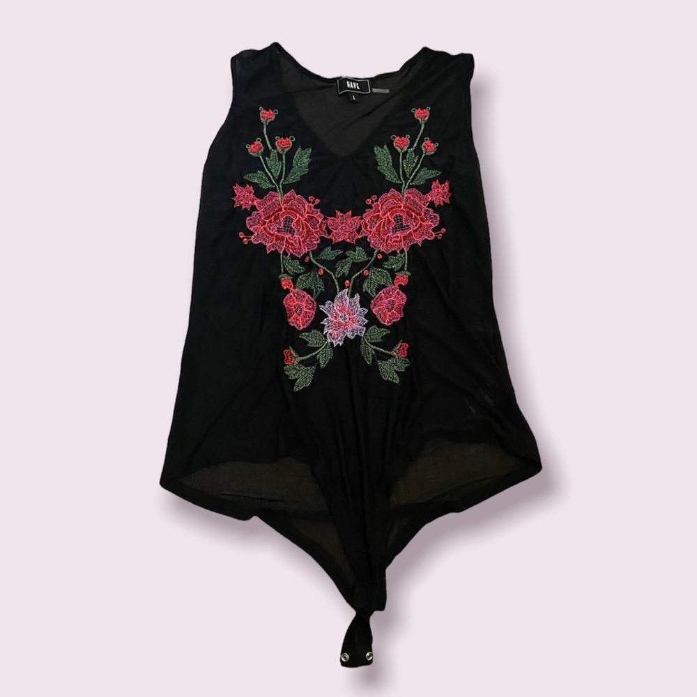 Flower mesh bodysuit